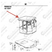 Стекло заднее старого образца для SDLG LG936 (2006-2008 г.)